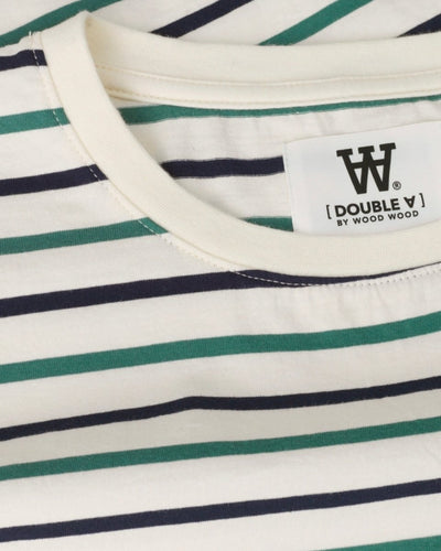 Ace Stripe T-shirt - Off White/Green Stripes - Munk Store