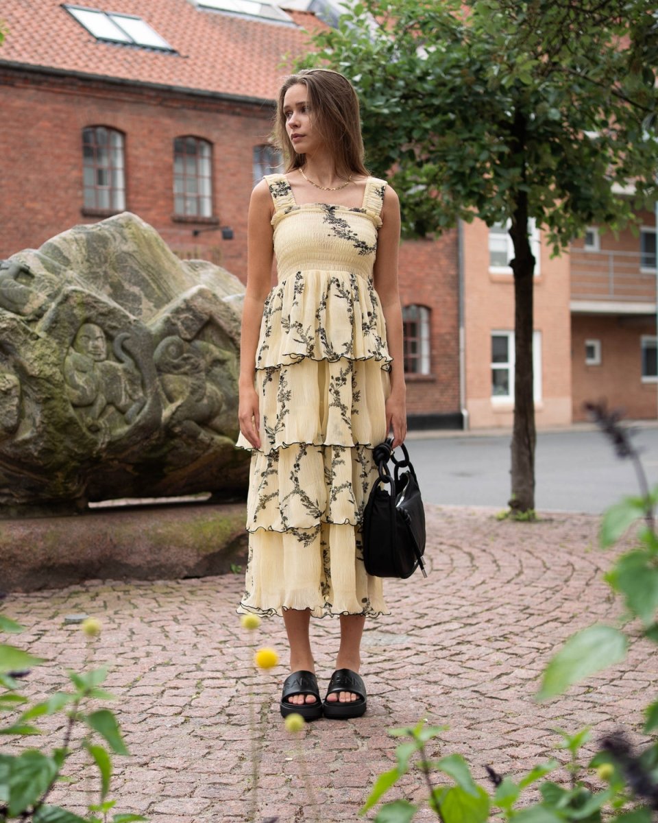 Dinner - Flounce Smock Midi Dress - Munk Store